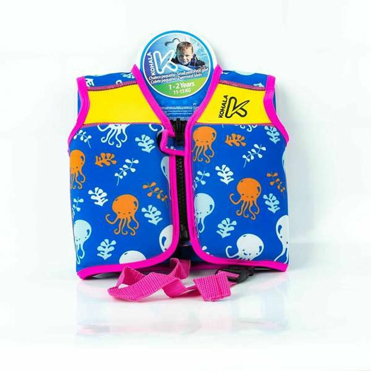 Oppblåsbar redningsvest Kohala Octopus Rosa 4-5 år